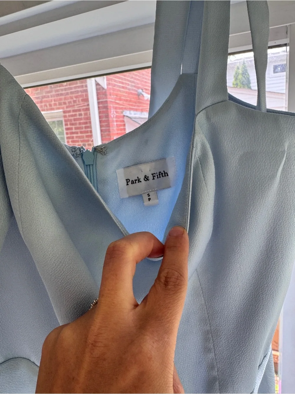 Park & Fifth Albright dress - powder blue satin - Picture 5 of 7